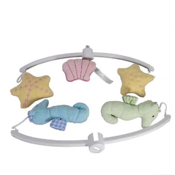 Pottery Barn Kids Seaside Mobile Musical Plush Wooden - Nursery- Open Box - Picture 7 of 12